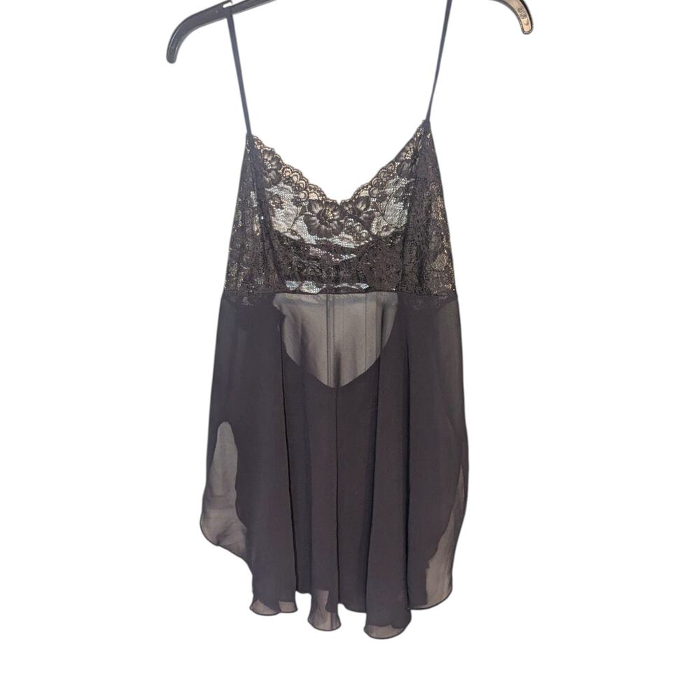 Victoria's Secret lace babydoll w/bows nightie toblack sz M